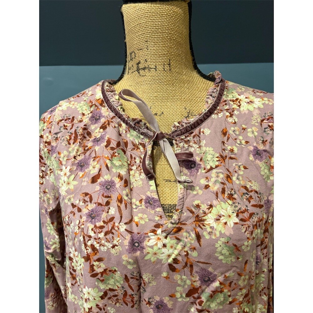Mossimo Dress Womens Size L Purple Floral Shift Knee Length Long Sleeve - Picture 2 of 9